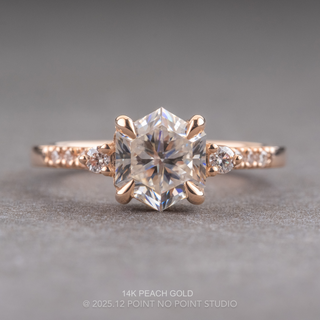 Hexagon Moissanite Engagement Ring, Eliza Setting