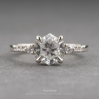 Hexagon Moissanite Engagement Ring, Eliza Setting