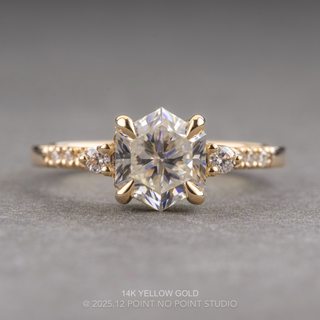Hexagon Moissanite Engagement Ring, Eliza Setting