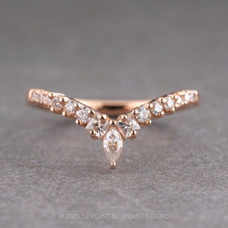 Moissanite Wedding Band, Willa Setting, 14K Rose Gold
