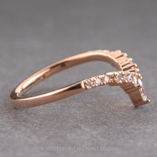 Moissanite Wedding Band, Willa Setting, 14K Rose Gold