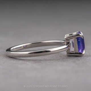 1.04 Carat Purple Hexagon Sapphire Engagement Ring, Basket Jane Setting, Platinum