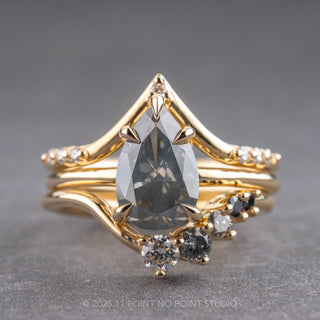 Round Diamond Wedding Band, Ombre Stevie Setting, 14K Yellow Gold