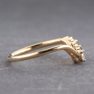 Round Diamond Wedding Band, Ombre Stevie Setting, 14K Yellow Gold