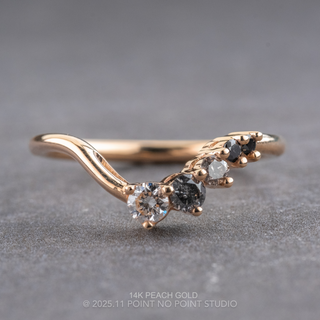 Raine Basket Wedding Ring, 5 Ombre Diamond, Round Band