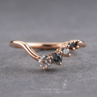 Raine Basket Wedding Ring, 5 Ombre Diamond, Round Band