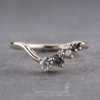 Raine Basket Wedding Ring, 5 Ombre Diamond, Round Band