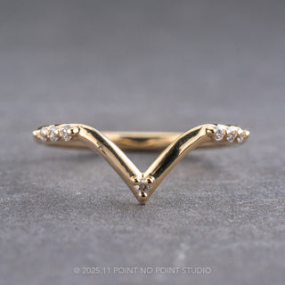 White Diamond Wedding Band, Mabel Setting, 14K Yellow Gold