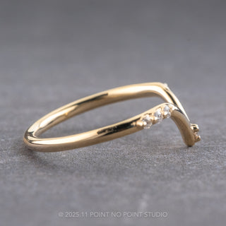 White Diamond Wedding Band, Mabel Setting, 14K Yellow Gold