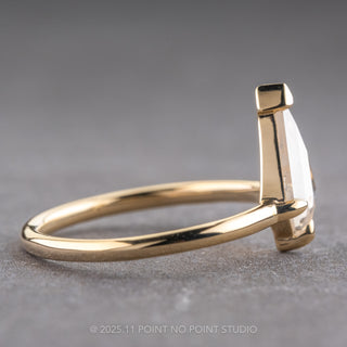 1.05 Carat Icy White Kite Diamond Engagement Ring, Charlize Setting, 14k Yellow Gold