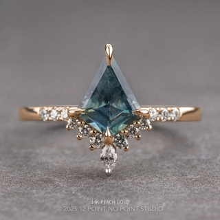 1.86 Carat Kite Montana Sapphire and Diamond Engagement Ring, Avaline Setting