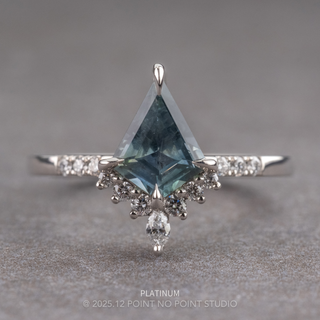 1.86 Carat Kite Montana Sapphire and Diamond Engagement Ring, Avaline Setting