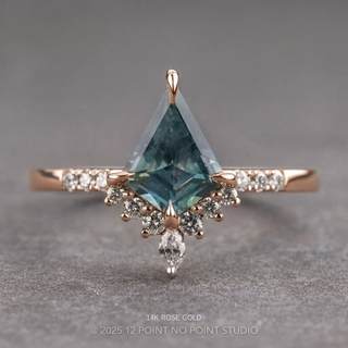 1.86 Carat Kite Montana Sapphire and Diamond Engagement Ring, Avaline Setting