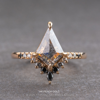 1.97 Carat Salt and Pepper Kite Diamond Engagement Ring, Ombre Avaline Setting