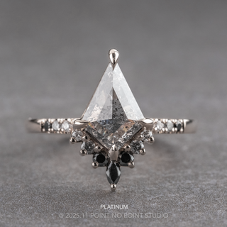 1.97 Carat Salt and Pepper Kite Diamond Engagement Ring, Ombre Avaline Setting