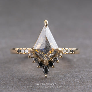 1.97 Carat Salt and Pepper Kite Diamond Engagement Ring, Ombre Avaline Setting