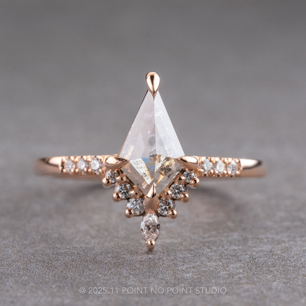 Icy Salt and Pepper Diamond Engagement Ring, Point No Point Studio