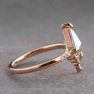1.04 Carat Icy Salt and Pepper Kite Diamond Engagement Ring, Avaline Setting, 14K Rose Gold