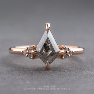 1.17 Carat Canadian Salt and Pepper Kite Diamond Engagement Ring, Quinn Setting
