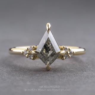1.17 Carat Canadian Salt and Pepper Kite Diamond Engagement Ring, Quinn Setting