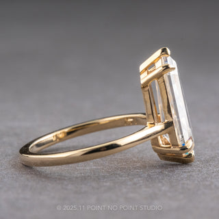 2.23 Carat Elongated Shield Moissanite Engagement Ring, Lark Setting, 14k Yellow Gold