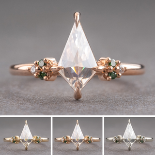 Kite Moissanite and Diamond Engagement Ring, Quinn Setting