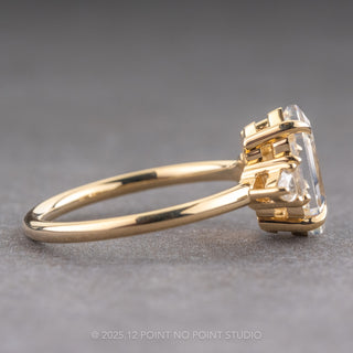 1.80 Carat Hexagon Moissanite Engagement Ring, Beatrice Setting, 14k Yellow Gold