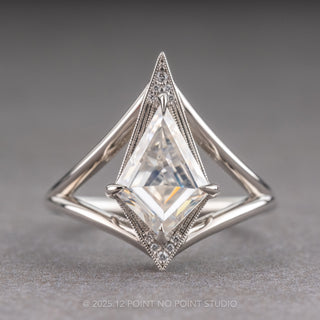 Kite Moissanite and Diamond Engagement Ring, Arwen Setting