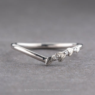 Round Diamond Wedding Band, Magnolia Setting, Platinum