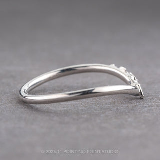 Round Diamond Wedding Band, Magnolia Setting, Platinum