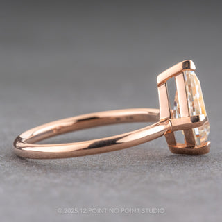 1.41 Carat Kite Moissanite Engagement Ring, Charlize Setting, 14k Rose Gold