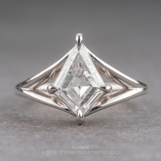 Kite Moissanite Engagement Ring, Split Shank Jane Setting