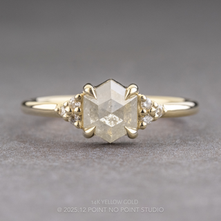 1.17 Carat Icy White Hexagon Diamond Engagement Ring, Quinn Setting