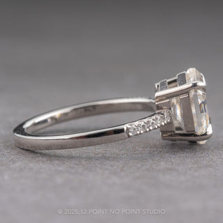 2.41 Carat Hexagon Moissanite Engagement Ring, Jules Setting, Platinum