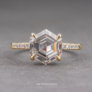 2.41 Carat Hexagon Moissanite Engagement Ring, Jules Setting