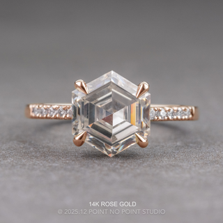 2.41 Carat Hexagon Moissanite Engagement Ring, Jules Setting