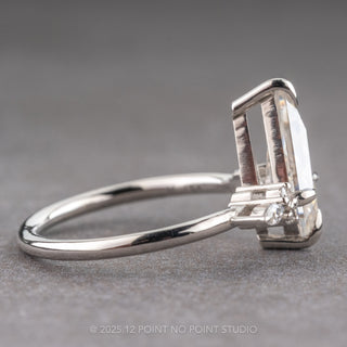 1.29 Carat Kite Moissanite Engagement Ring, Quinn Setting, Platinum