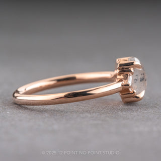 1.11 Carat Icy White Hexagon Diamond Engagement Ring, Zoe Setting, 14K Rose Gold