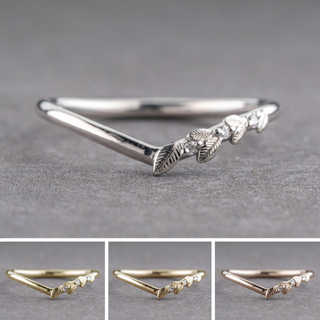 Magnolia Wedding Ring, 3 Diamond