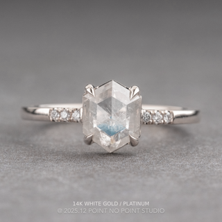 1.34 Carat Icy White Hexagon Diamond Engagement Ring, Jules Setting