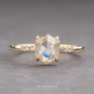1.34 Carat Icy White Hexagon Diamond Engagement Ring, Jules Setting