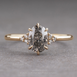2.10 Carat Salt and Pepper Oval Diamond Engagement Ring, Quinn Setting