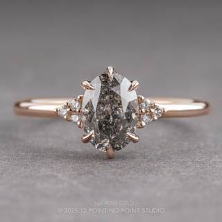 2.10 Carat Salt and Pepper Oval Diamond Engagement Ring, Quinn Setting