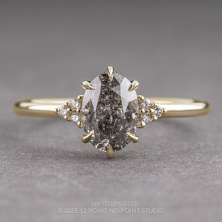 2.10 Carat Salt and Pepper Oval Diamond Engagement Ring, Quinn Setting