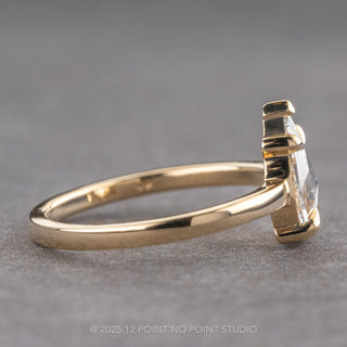 1 Carat Clear Pear Diamond Engagement Ring, Charlize Setting, 14K Yellow Gold