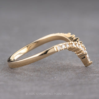 White Diamond Marquise Wedding Band, Willa Setting, 14K Yellow Gold