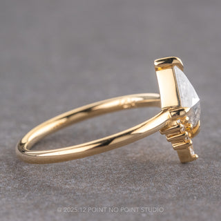 .56 Carat Salt and Pepper Kite Diamond Engagement Ring, Ava Setting, 14K Yellow Gold