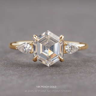 2 Carat Hexagon Moissanite Engagement Ring, Zoe Setting