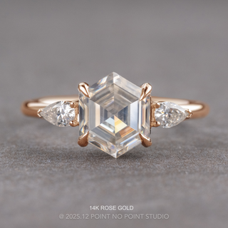 2 Carat Hexagon Moissanite Engagement Ring, Zoe Setting