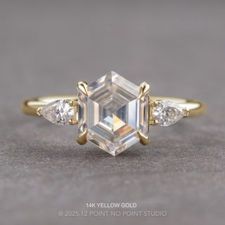 2 Carat Hexagon Moissanite Engagement Ring, Zoe Setting